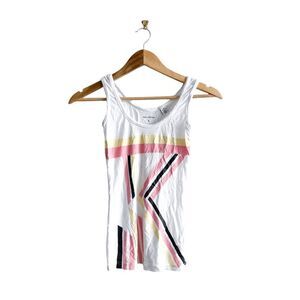 Karl Lagerfeld Womens K Print Modal Scoop Neck Pullover Tank Top White Size XS